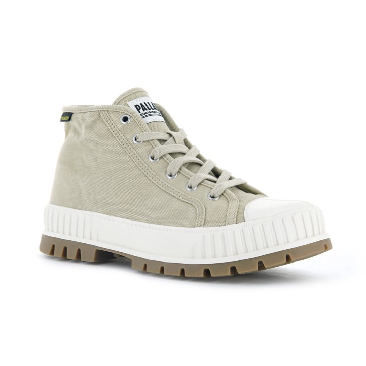 Palladium Pallashock Mid OG High Tops Women's Sneakers Light Green | UK E357-VGK